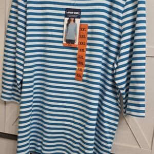 Lands' End 3/4 Sleeve Boat Neck Pima Cotton Tee XXL NWT #AC2